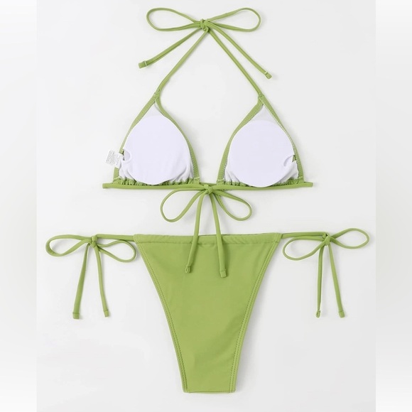 Lime green two Piece Bikini Size Lare - Picture 3 of 8